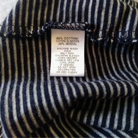 LOFT Outlet Top Women Front Tie Bow Short Sleeve Striped Size Medium - Picture 4 of 6